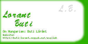 lorant buti business card